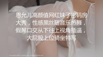 恩允儿高颜值网红妹子密码房大秀，性感黑丝随音乐热舞，假屌口交从下往上视角插逼，大屁股上位骑坐特写